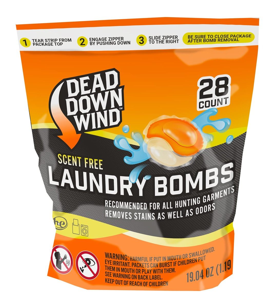 Dead Down Wind Unscented Laundry Detergent Pods (28 Ct) - Scent Eliminating