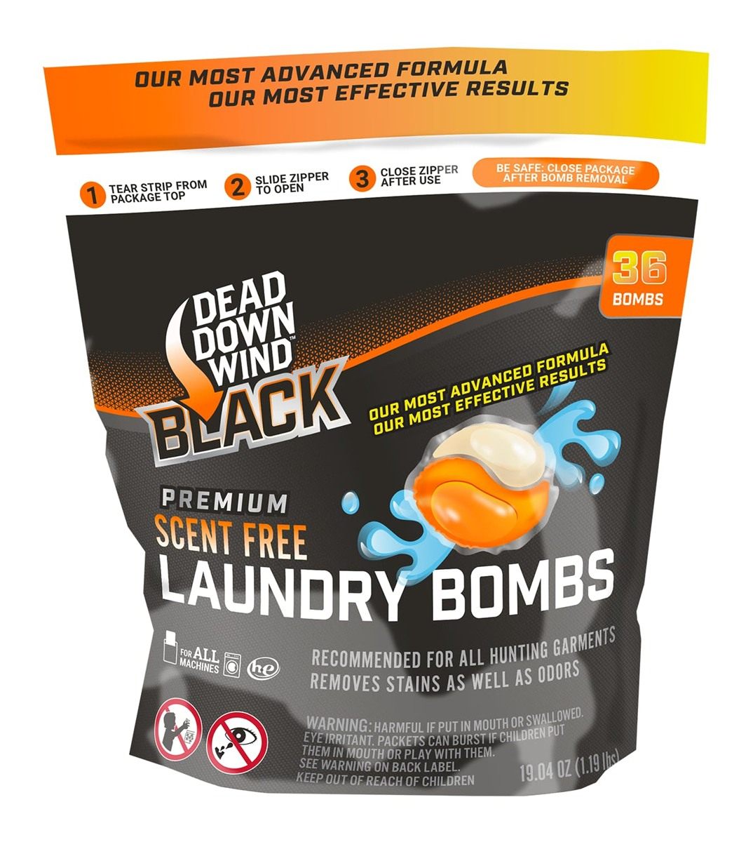 Dead Down Wind Black Premium Unscented Laundry Detergent Pods (36 Ct) - Sce