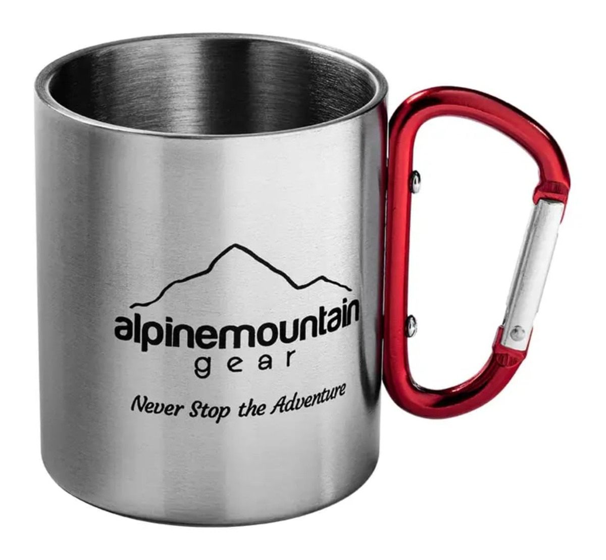 Alpine Mountain Gear Stainless Steel Carabiner Mug for Camping, Backpacking