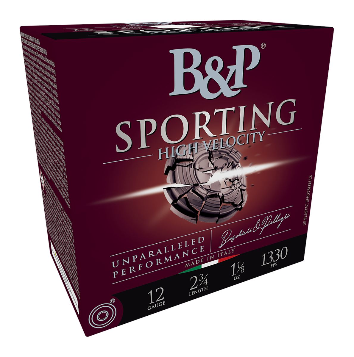 B P Ammunition 12B8SH75 Sporting Clay 12 Gauge 2.75in 1/8oz 7.5 Shot 25 Per