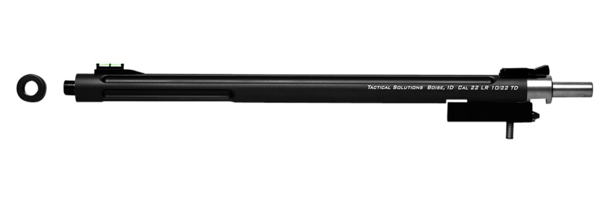 Tactical Solutions 1022TDMB X-Ring Barrel 22 LR 16.50" Black Matte Finish Aluminum Material Bull with Fluting, Threading & Sights for Ruger 10/22 Takedown