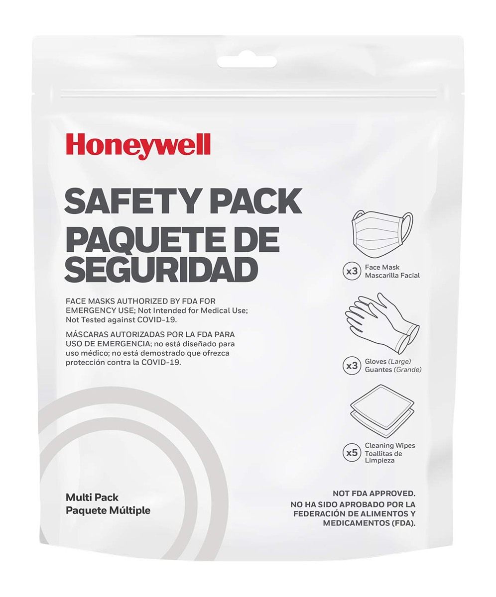 Howard Leight Honeywell Multi-Item PPE Safety Pack with 3 Adult Mask, 3 Pai