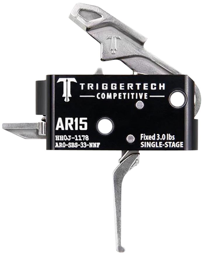 TriggerTech AR0SBS33NNF Competitive Stainless Flat Single-Stage 3 lbs Fixed