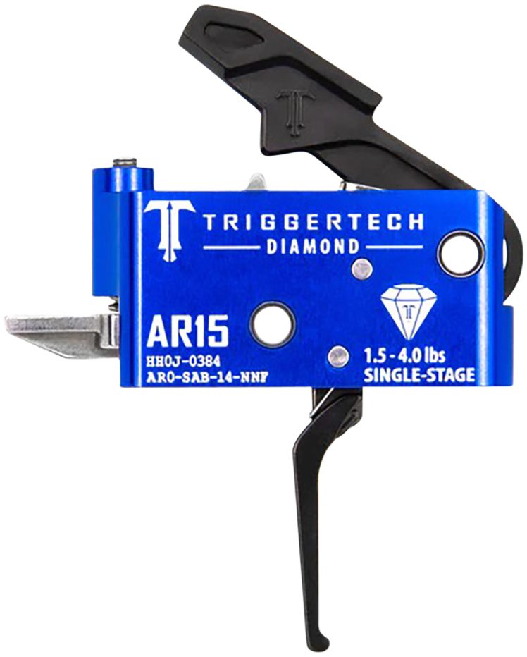 TriggerTech AR0SAB14NNF Diamond Flat Single-Stage 1.5-4.0 lbs Adjustable fo