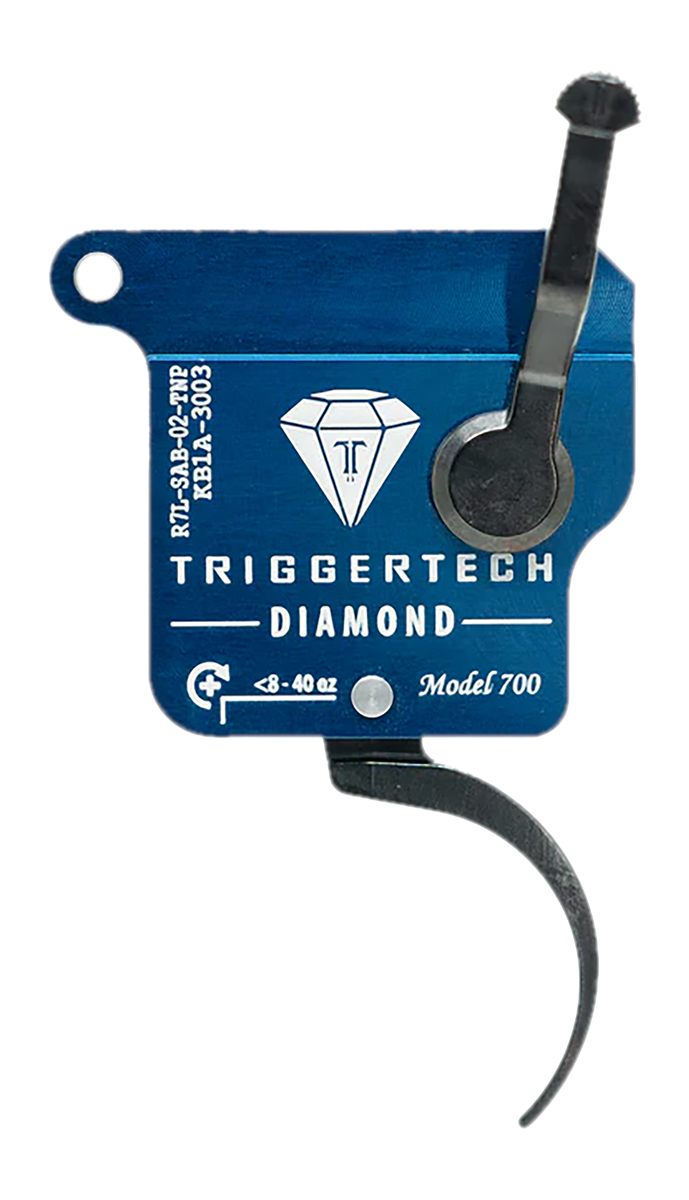 Triggertech R7LSAB02TNP Diamond Black Curved Fits Remington 700 Left Hand