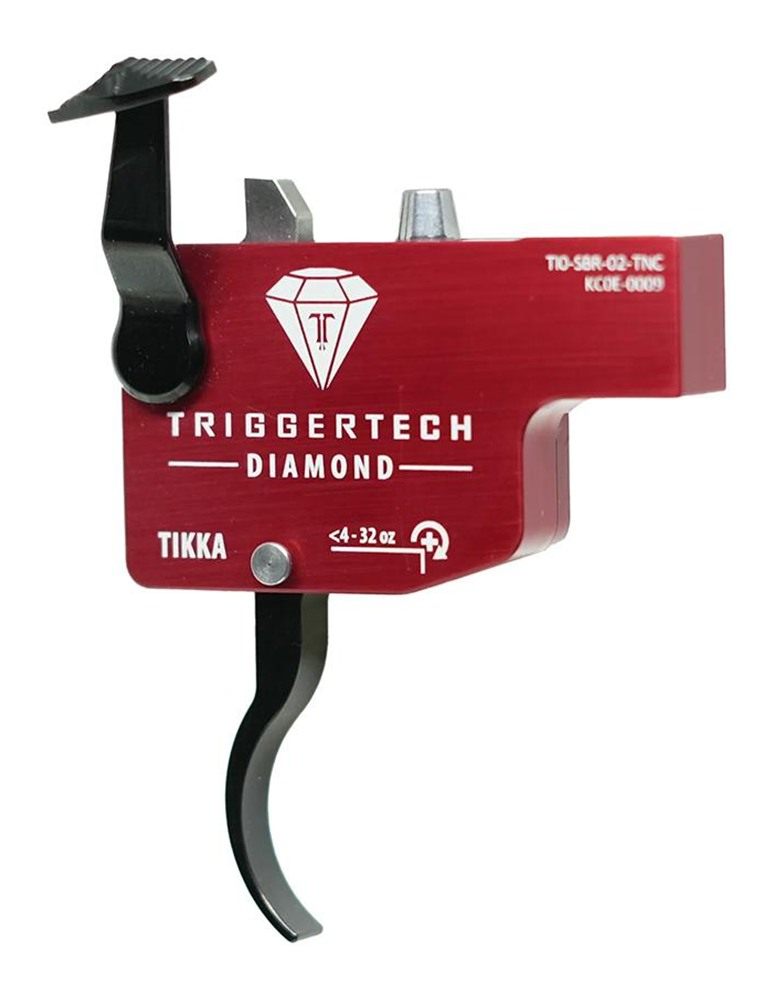Triggertech TI0SRB02TNP Diamond Black/Red Curved Lever Fits Tikka Right Han view 2