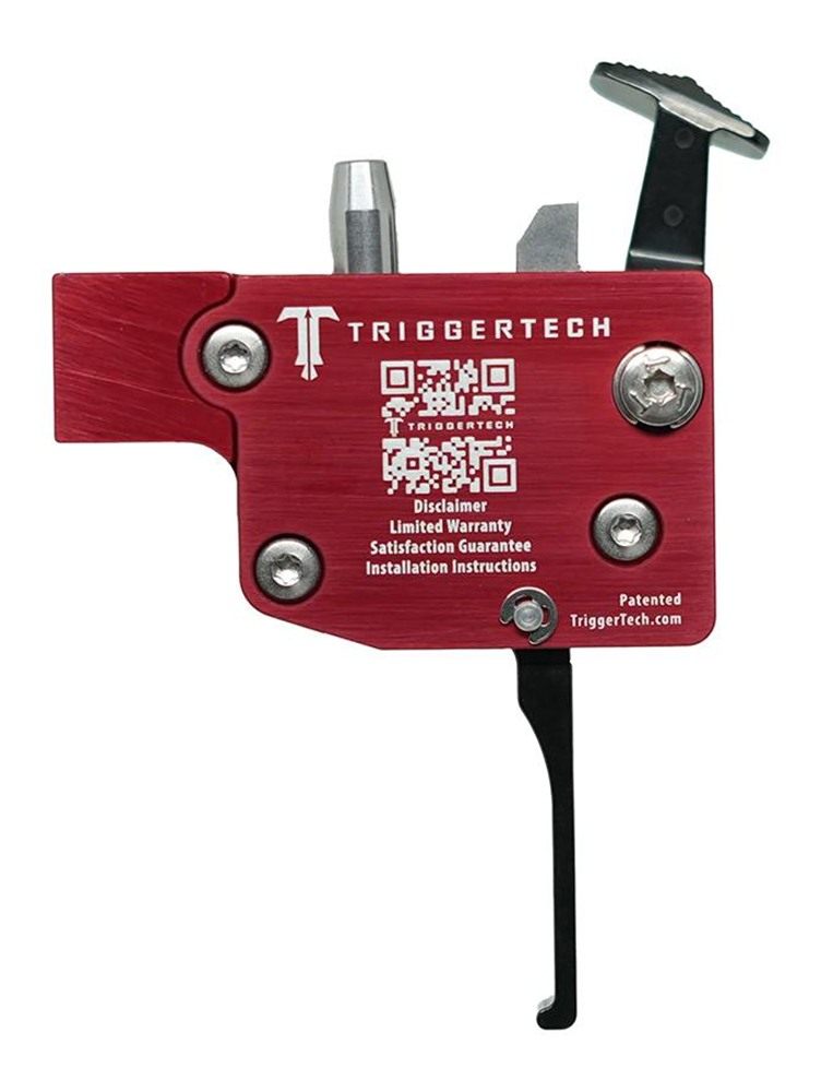 Triggertech TI0SRB02TNF Diamond Black/Red Flat Lever Fits Tikka Right Hand view 2