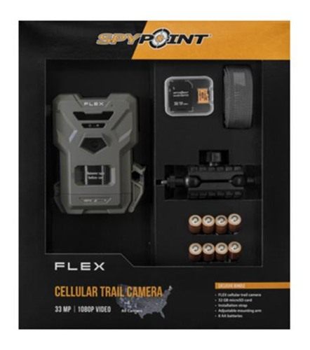 Spypoint Flex Cellular Trail Camera Bundle 33MP Grey