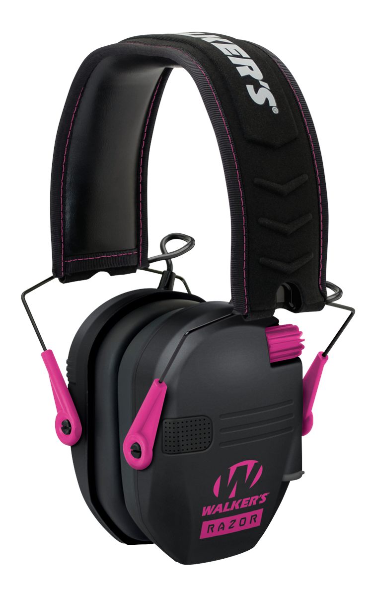 Walker's Game Ear Razor Slim Electronic Muff, Pink