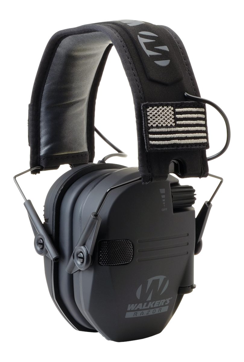GSM Outdoors Walker's GWPRSEMPAT Razor Patriot Slim Electronic Muff 23 dB O