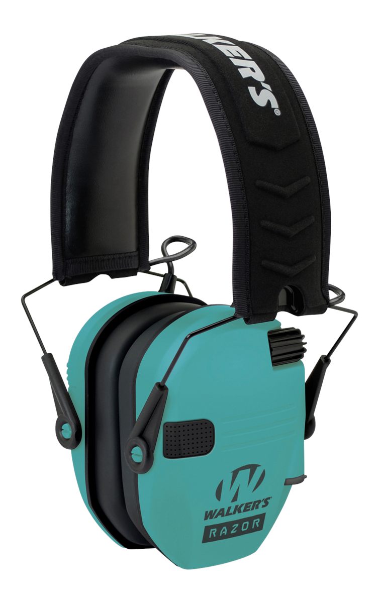 Walker's Razor Slim GWP-RSEM-LTL Electronic Muff Light Teal, 2 'AAA' Batter