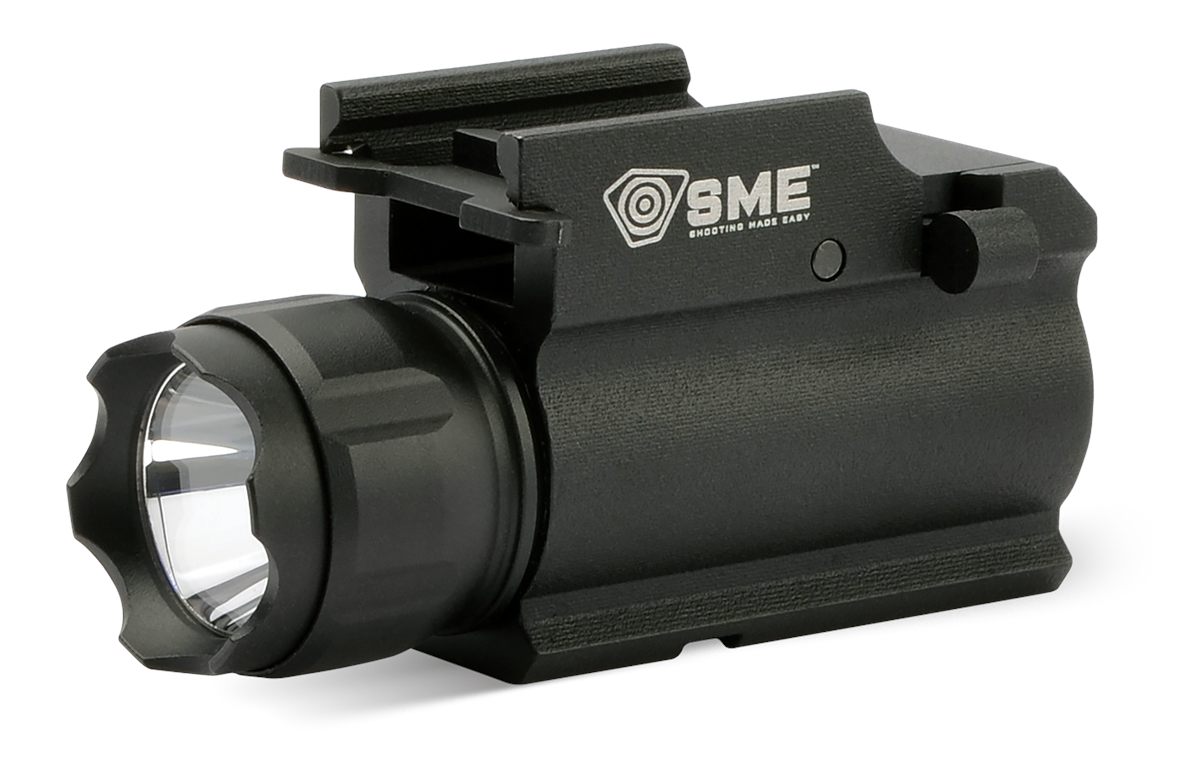 GSM Outdoors SME Rail Mounted Pistol Weapon Light Black 250 Lumens White Cr