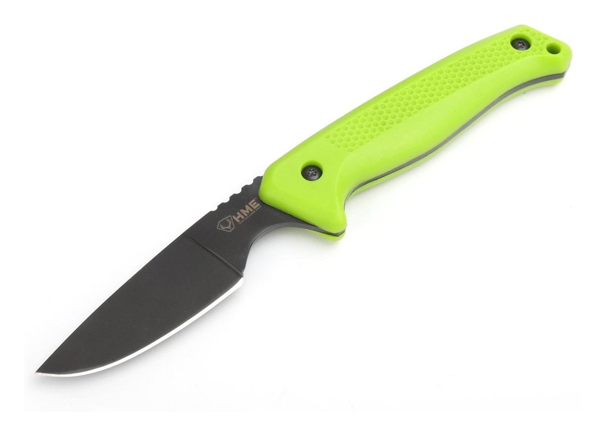 HME Fixed Stainless Steel Caping Black Oxide 2.5in Blade Knife with Heavy-D