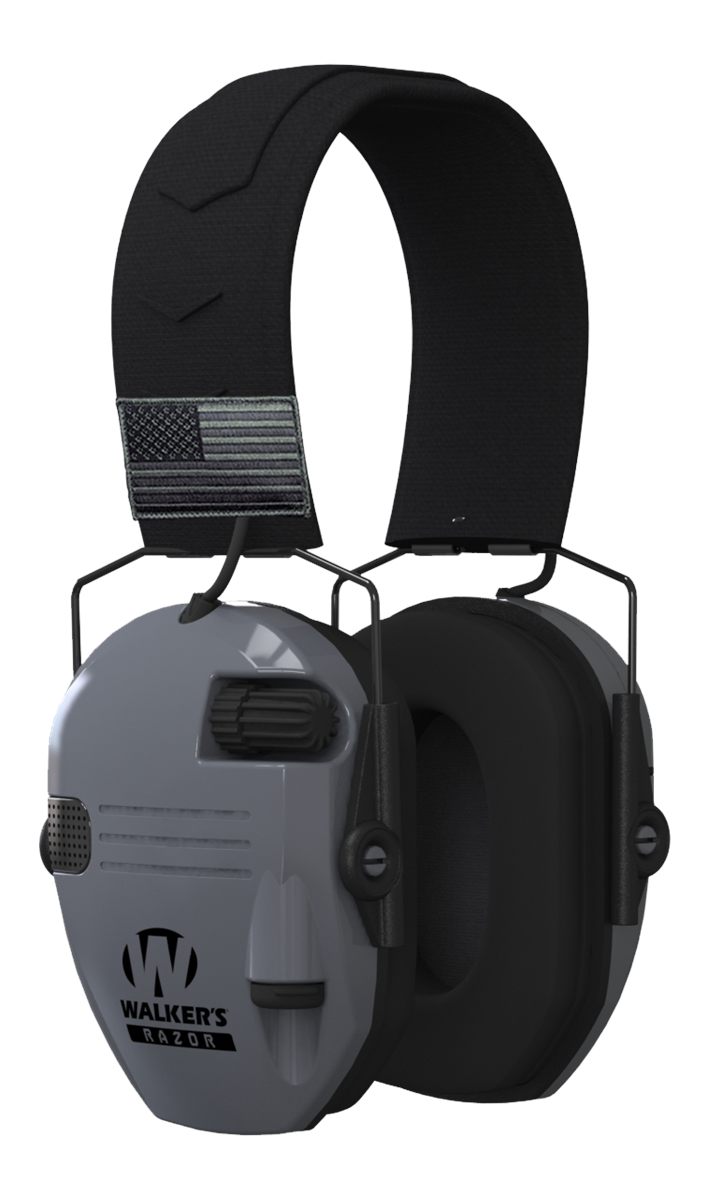 Walker's Razor Patriot Electronic Earmuff 23 DB Gray GWPRSEMPATGY
