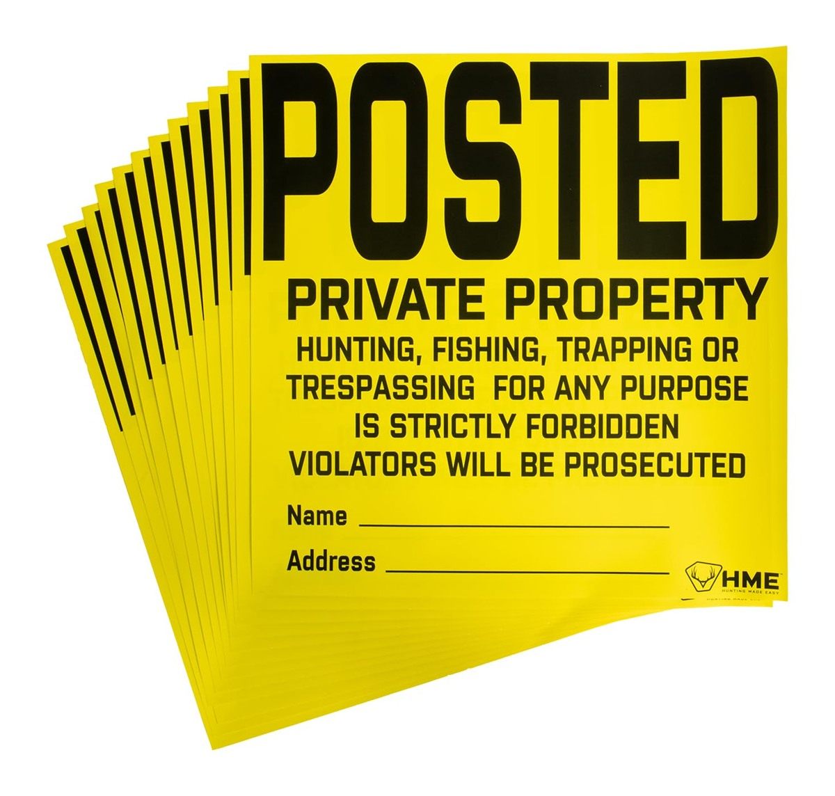 HME Durable No Tear Vinyl 11' x Protecting Posted Private Property Signs