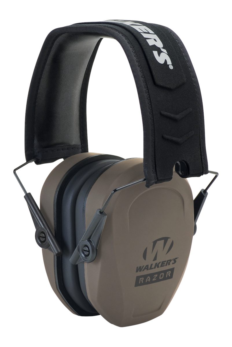 Walker's Razor Slim Passive Earmuff - Ultra Low-Profile Earcups - Flat Dark