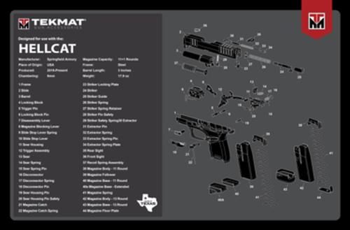 Tekmat TEKR20HELLCAT Ultra 20 Cleaning Mat Black/Gray Rubber 15inx20in Spri