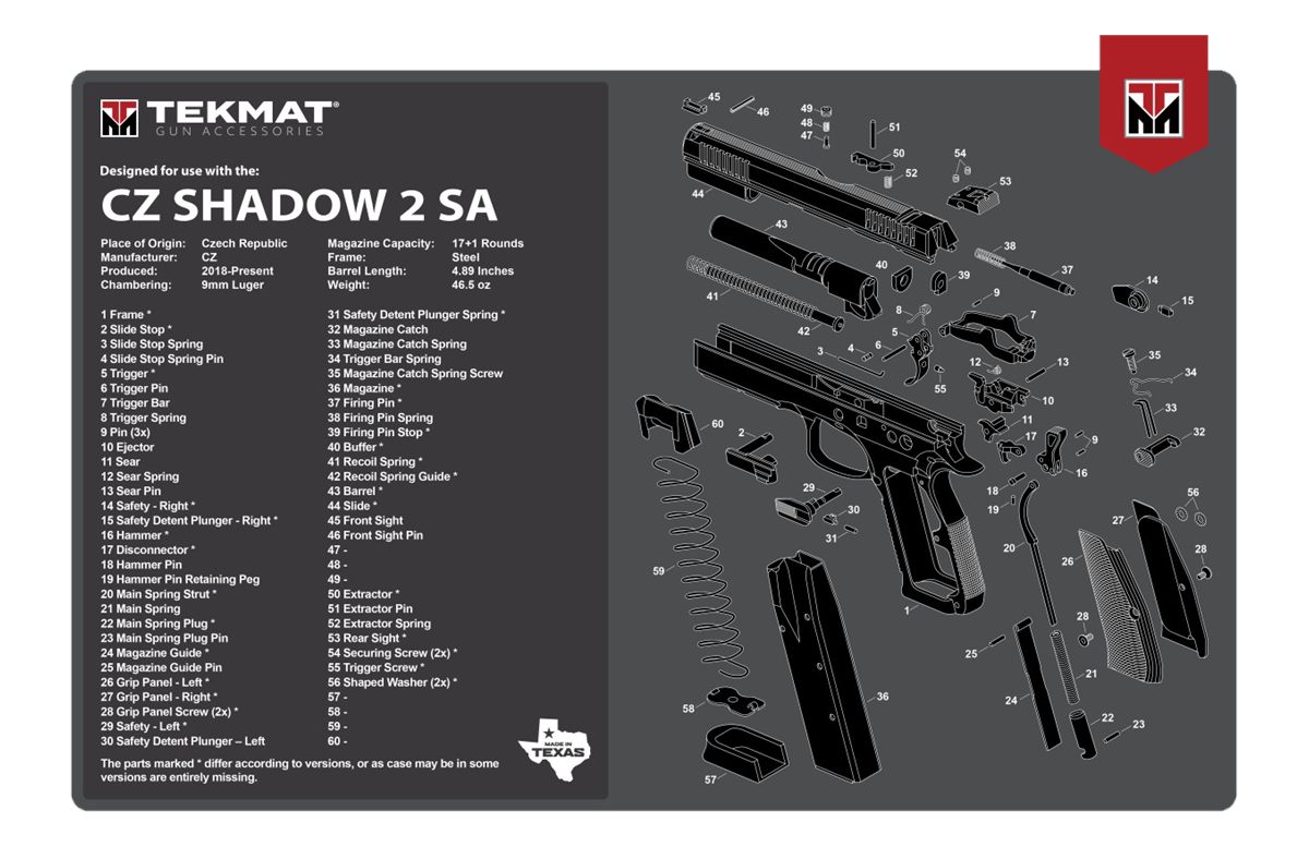Tekmat TEKR17CZSHDW2 CZ Shadow 2 SA Cleaning Mat Black/White Rubber 11inx17