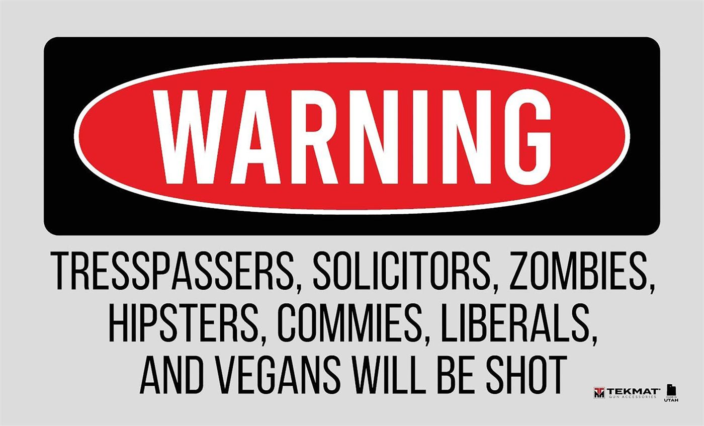 Tekmat TEK42TRESPASSERS Trespassers Will Be Shot Door Mat Multi-Color Rubbe