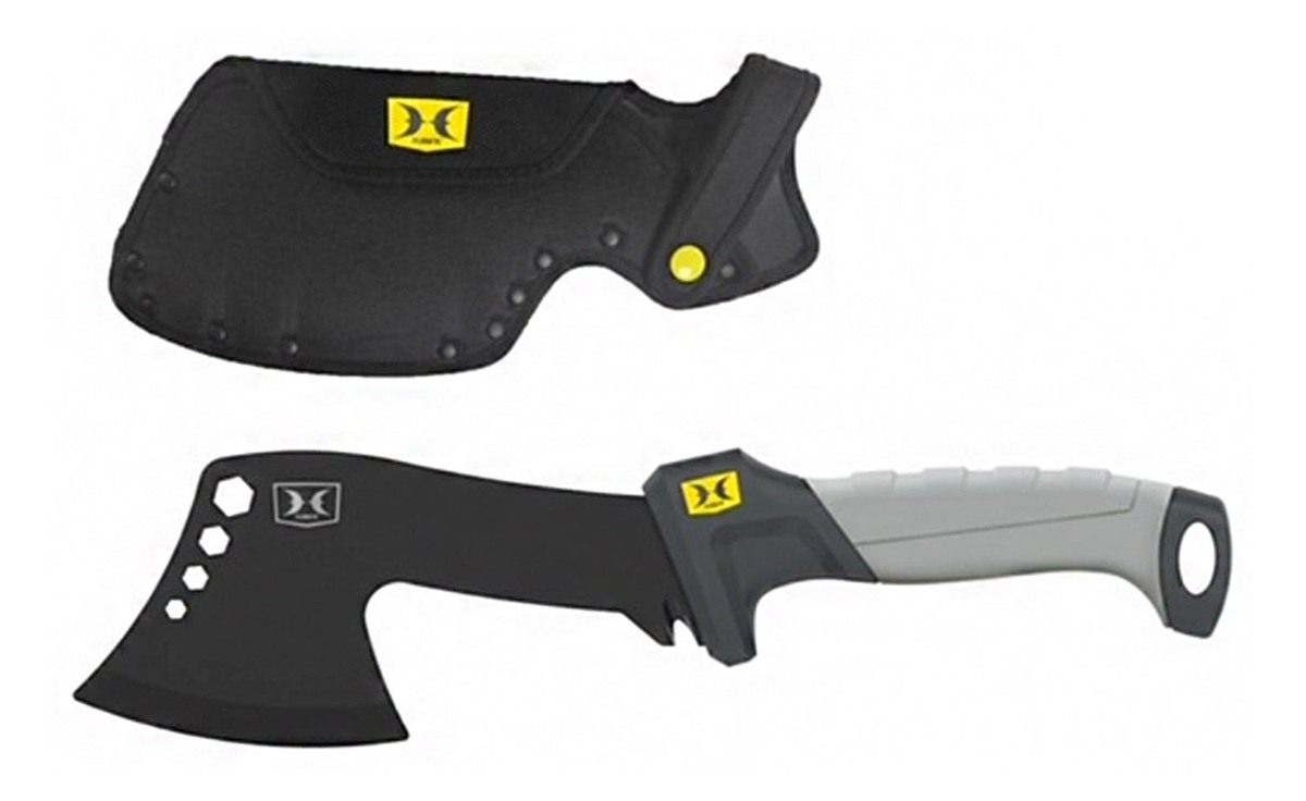Hawk Hatchet with 2.5in Stainless Steel Blade, Rubber Overmold Handle Nylon