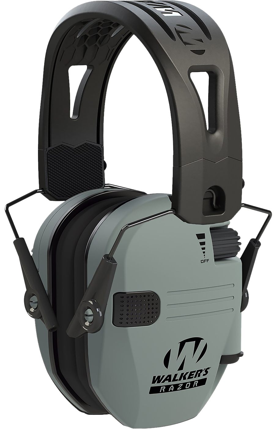 Walker's Gwprsemrhbgy Razor Tacti-Grip 23 dB Over the Head Battleship Gray/