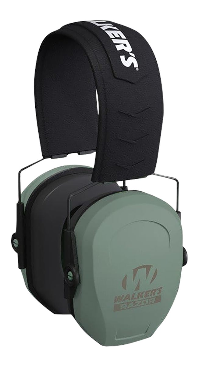 Walker's Earmuffs, Slim Passive-Sage Green w/FDE Logo, One-Size