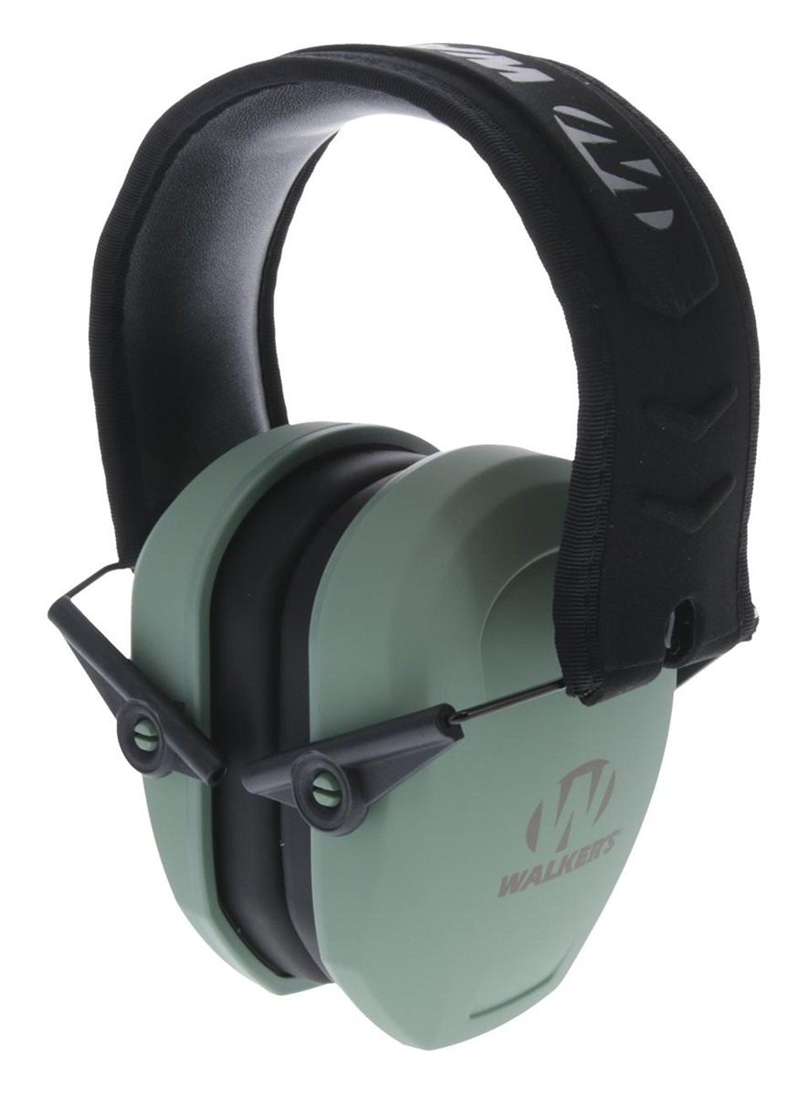 Walker's Earmuffs, Slim Passive-Sage Green w/FDE Logo, One-Size view 2