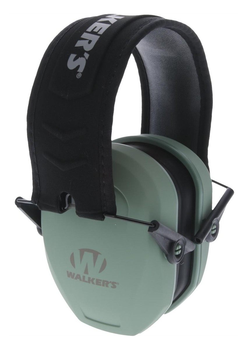 Walker's Earmuffs, Slim Passive-Sage Green w/FDE Logo, One-Size view 3