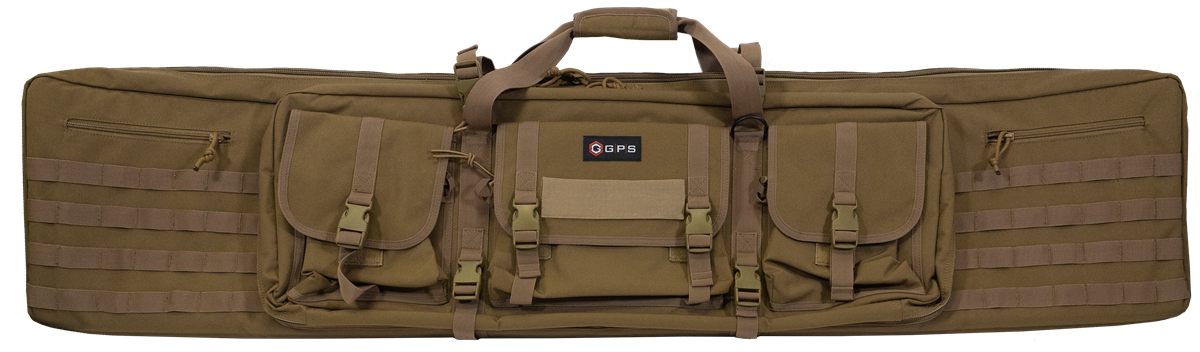 GPS Bags DRC55FDE Double Rifle Case Flat Dark Earth 600D Polyester w/ 2 Pad
