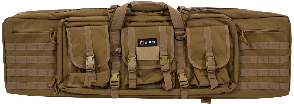 GPS Bags DRC42FDE Double Rifle Case Flat Dark Earth 600D Polyester w/ 2 Pad
