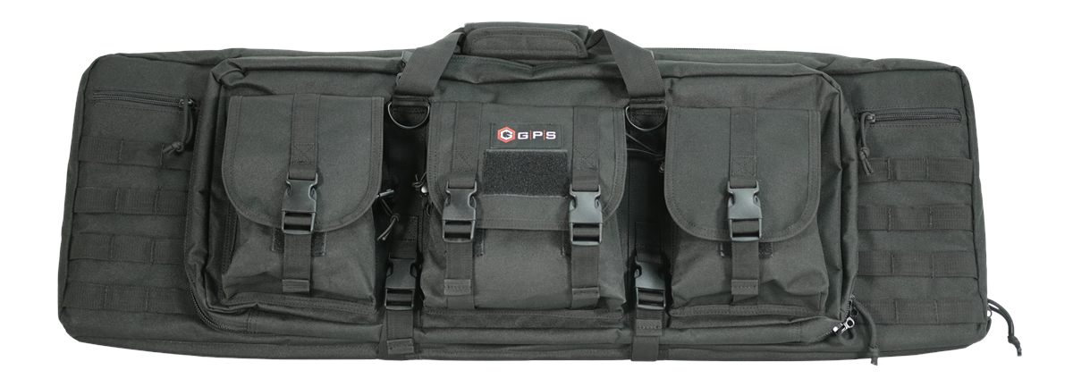 GPS Bags DRC36 Double Rifle Case 36in Black 600D Polyester w/ 2 Padded Pist