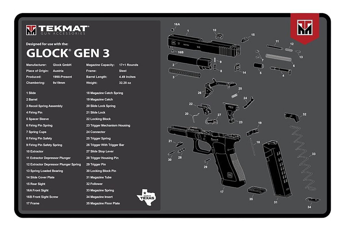 Tekmat Glock Gen 3 Gun Cleaning Mat