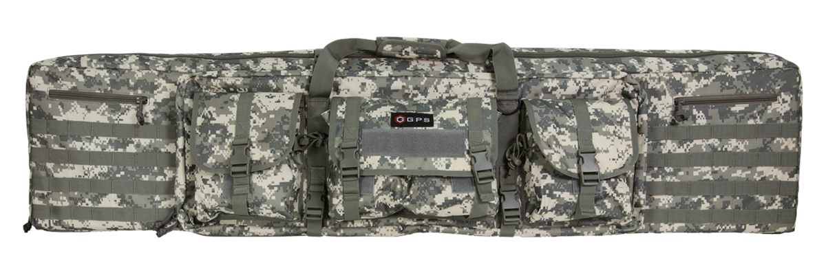 GPS Bags DRC55ACU Double Rifle Case A-Tacs AU 600D Polyester w/ 2 Padded Pi