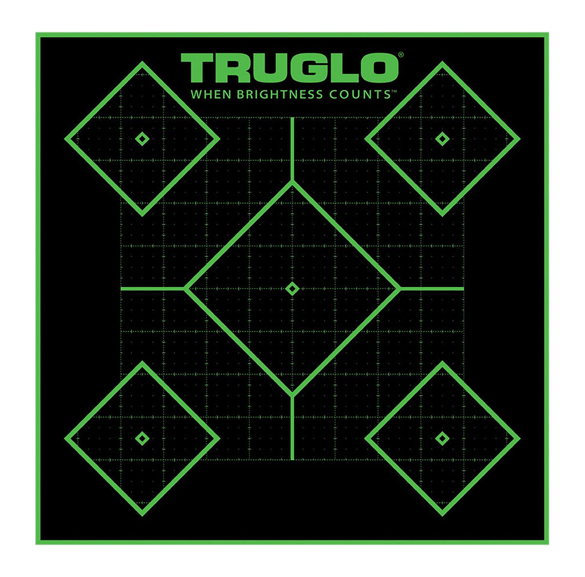 Truglo TG14A25BB Tru-See 5- Diamond Target Self-Adhesive Heavy Paper Black/