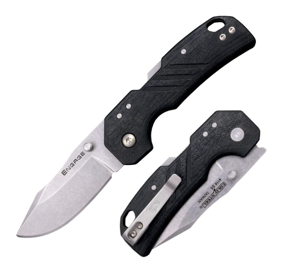Cold Steel 2.5' Engage / Clip Point Blade / 3MM Thick / 4116SS W/Stonewashe view 2