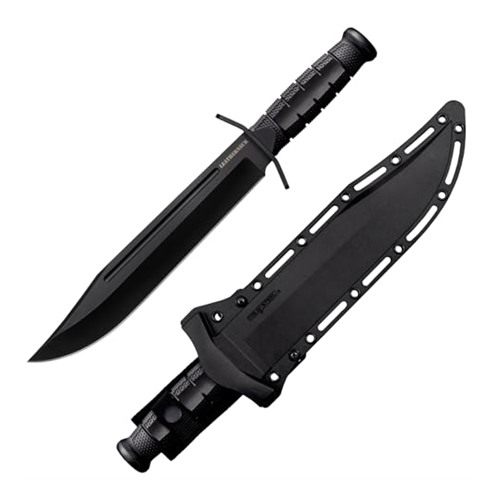 Cold Steel Leatherneck Bowie 10.5" German D2 Razor-Sharp Blade 4.75" Kray-Ex Durable Handle Tactical Outdoor Fixed Blade Knife w/Secure-Ex Sheath view 2