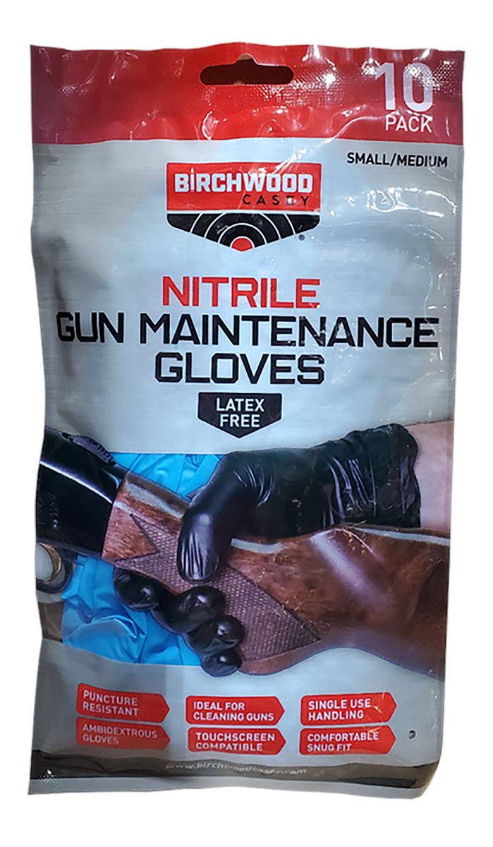 Birchwood Casey NGLVS-M Nitrile Black Sm/Med 10 Pack