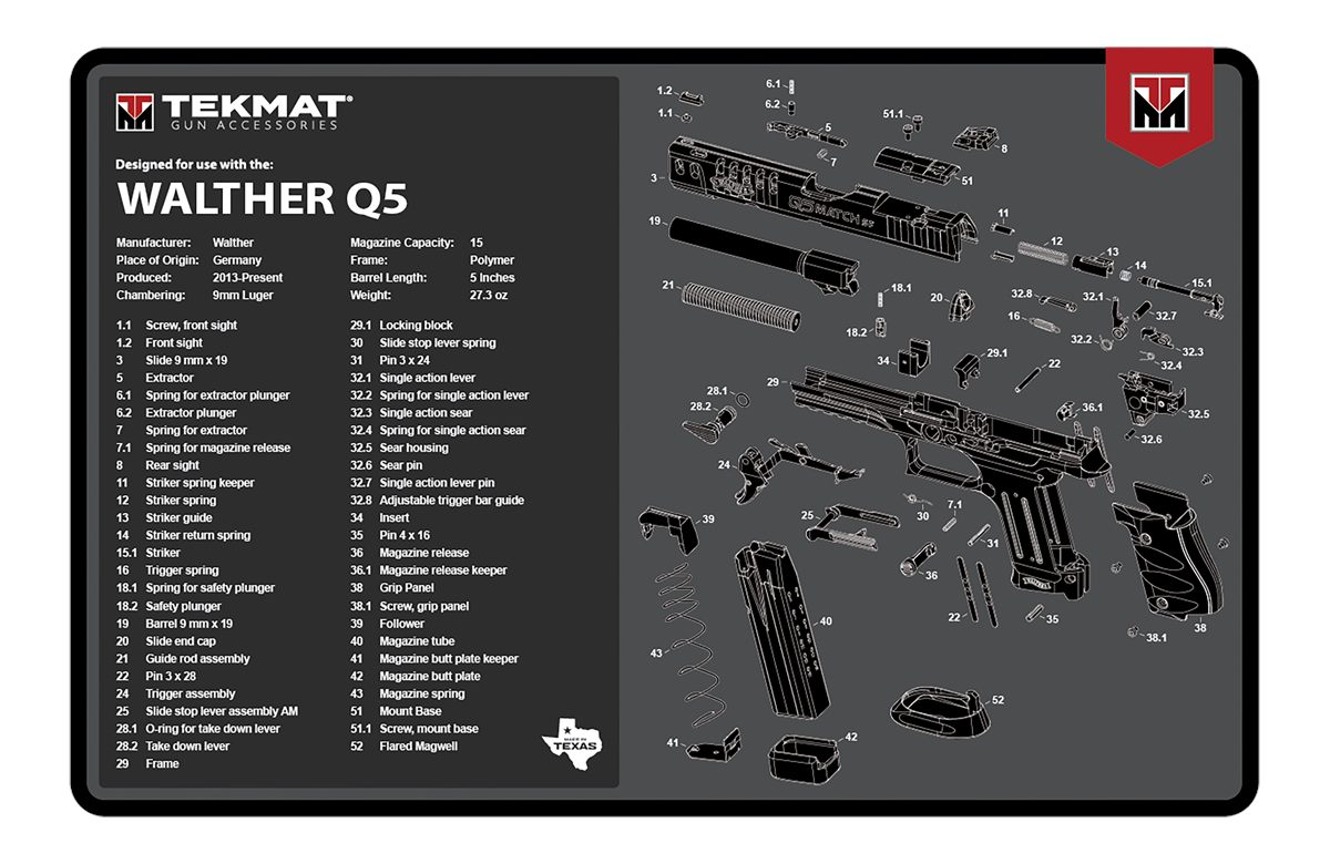 Tekmat Walther Q5 SF Gun Cleaning MAT