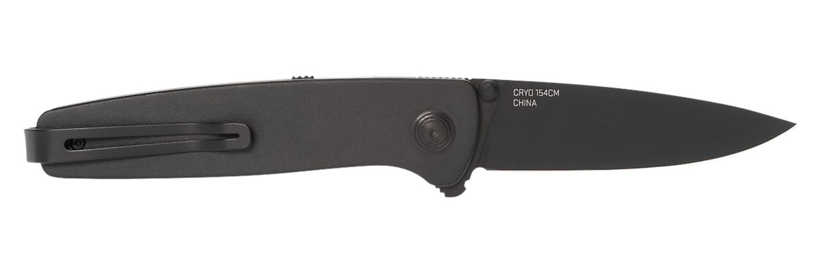 SOG Knives Twitch III 3.10in Folding Drop Point Plain Black TiNi 154CM SS B