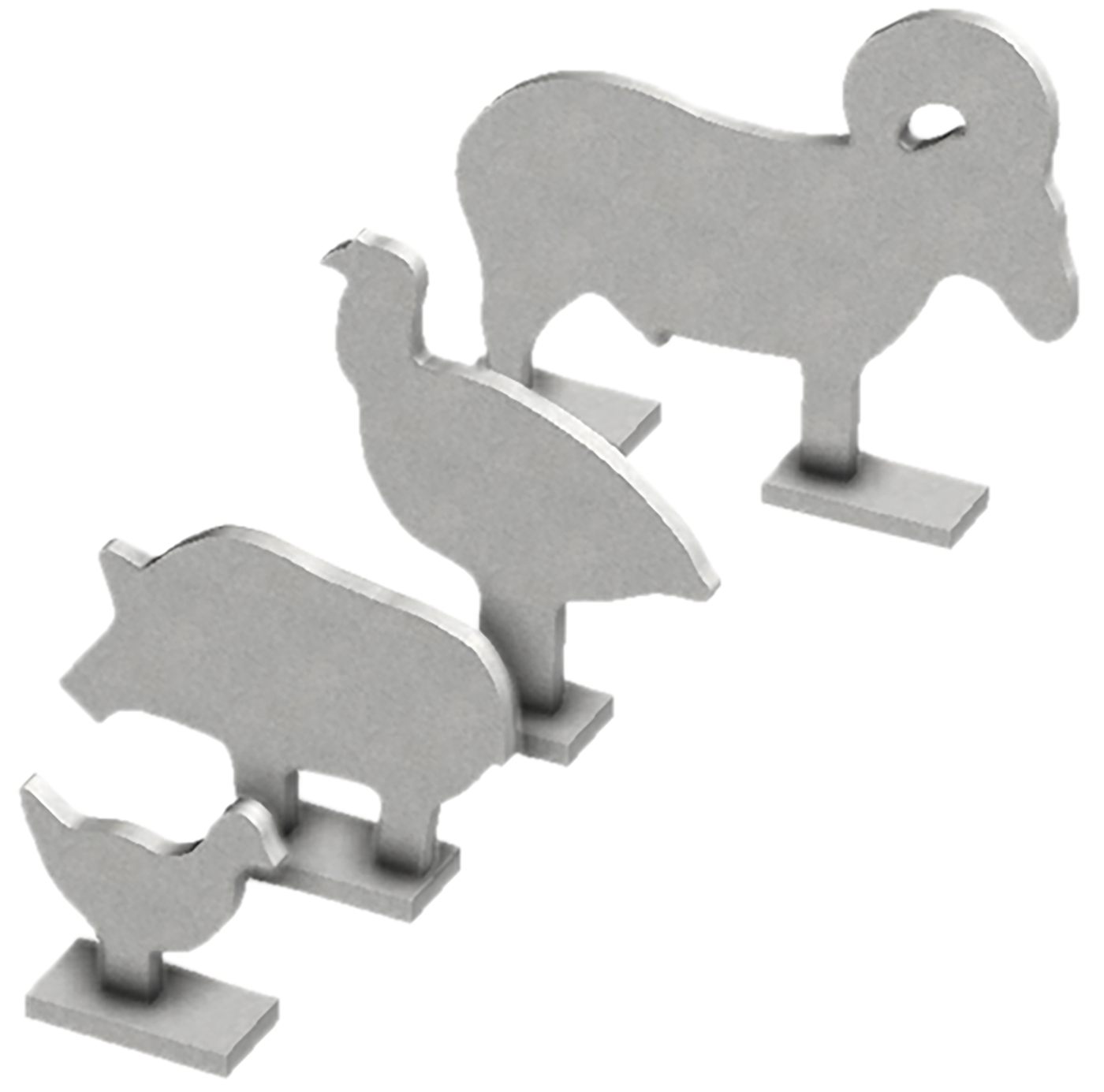 Birchwood Casey Silhouette Knock Over Targets - 4/ct (Chicken Turkey Pig an
