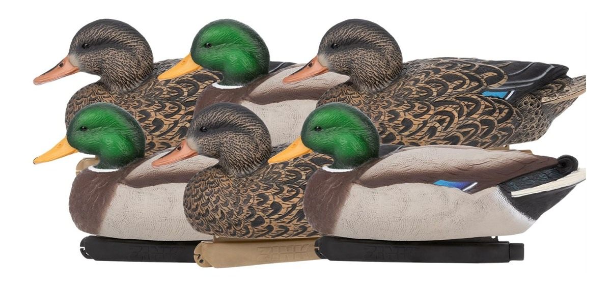 Zink Floater Mallard Decoys | 6-Pack Life-Size Floating for Duck Hunting |