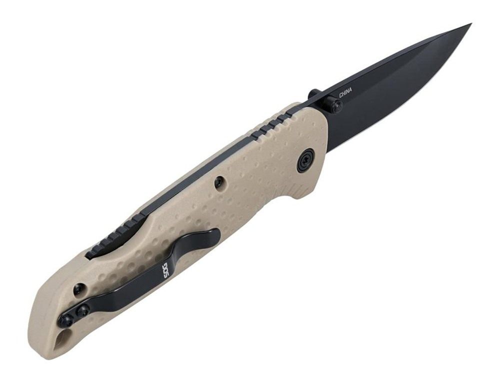 SOG Knives Adventurer LB Folding Knife 3in Drop Point Blade FDE