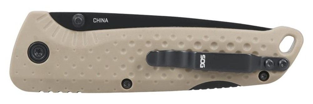 SOG Knives Adventurer LB Folding Knife 3in Drop Point Blade FDE view 3