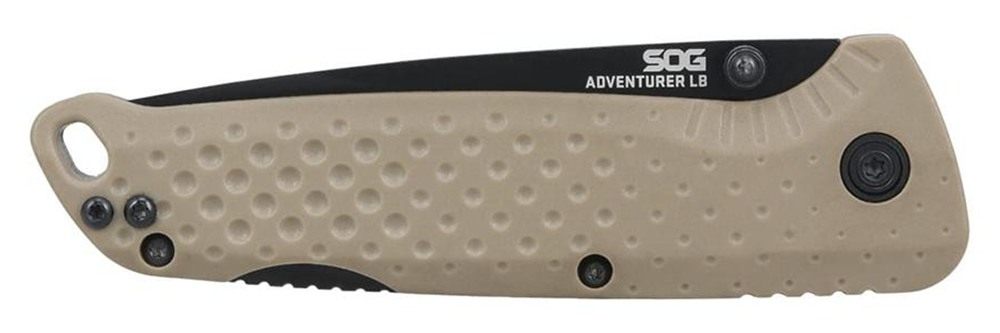 SOG Knives Adventurer LB Folding Knife 3in Drop Point Blade FDE view 4