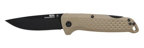 SOG Knives Adventurer LB Folding Knife 3in Drop Point Blade FDE view 6