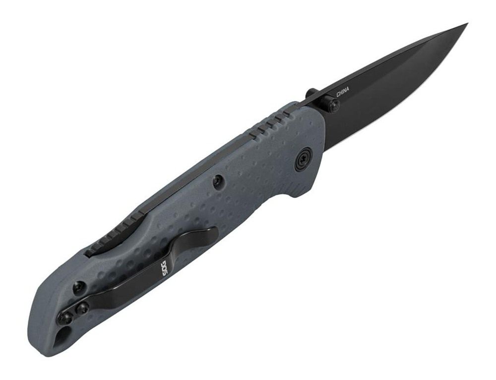SOG Knives Adventurer LB Folding Knife 3in Drop Point Blade Grey