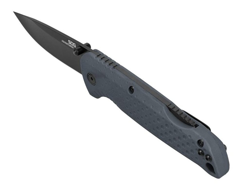 SOG Knives Adventurer LB Folding Knife 3in Drop Point Blade Grey view 2