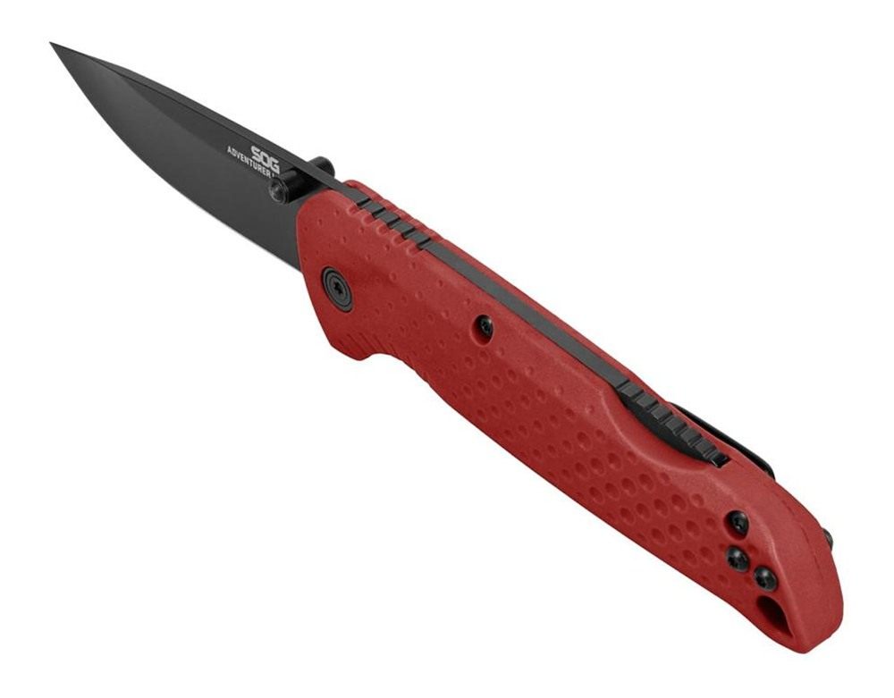 SOG Knives Adventurer LB Folding Knife 3in Drop Point Blade Red view 2