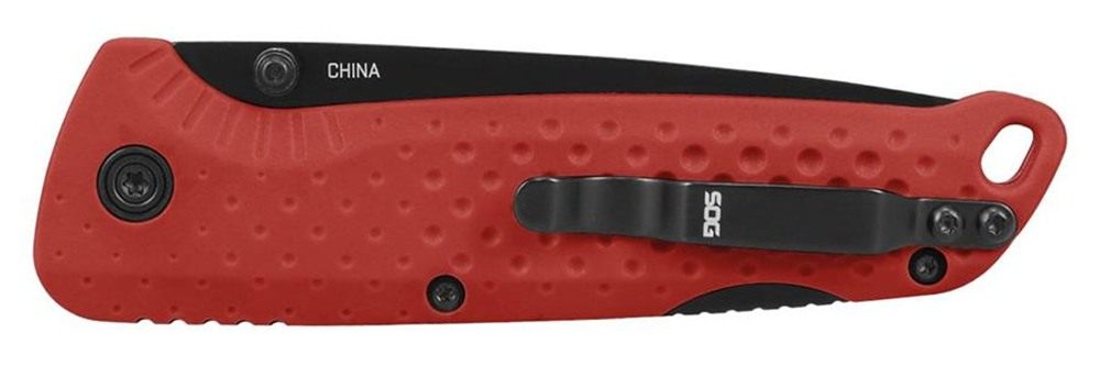 SOG Knives Adventurer LB Folding Knife 3in Drop Point Blade Red view 3