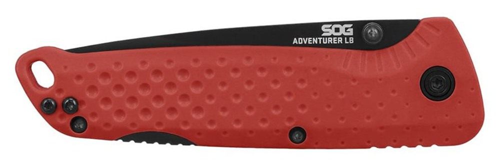 SOG Knives Adventurer LB Folding Knife 3in Drop Point Blade Red view 4